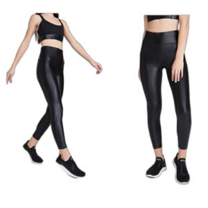 BANDIER ALL ACCESS HIGH WAISTED CENTER STAGE LEGGING BLACK SHINE Small Pant Yoga